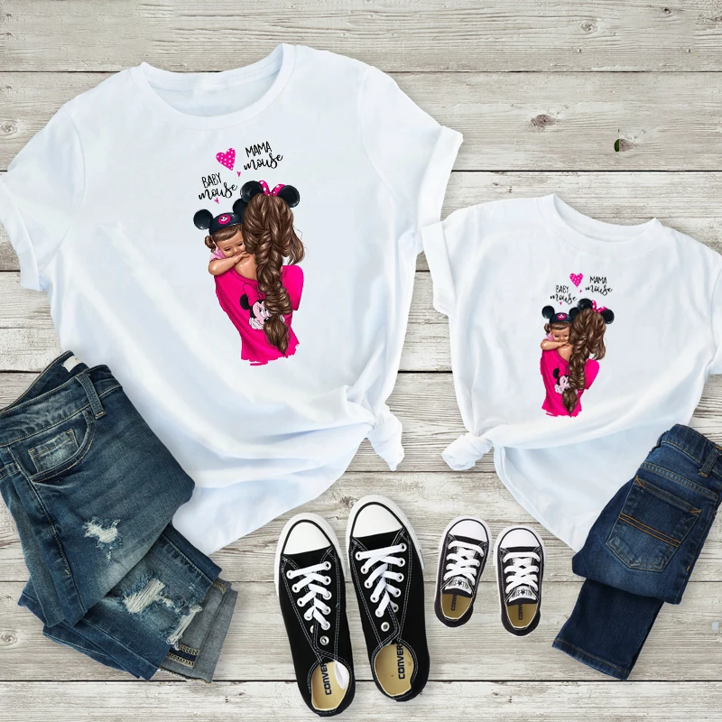 

Family Matching T Shirt Women Mother Son Daughter Outfits T Shirt Vogue Boy Girls Tshirts Tops for Women Mommy and Me Clothes