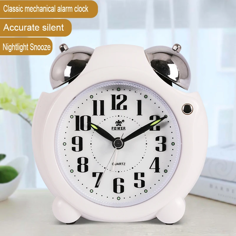 Snooze Sweep Movement Mute Alarm Clock Modern Needle Table Alarm Clocks