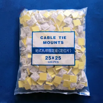 

500pcs Self-adhesive Positioning Chip Sucker Belt Fixed Seat Belt Suction Tray 25 * 25 Wire Binding Cabel Mount