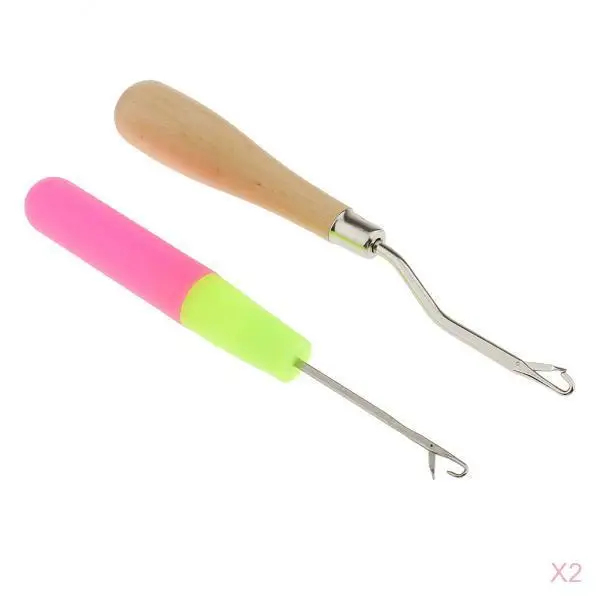 4Pcs Hair Extension Needle Crochet Hook Braid Tie Weaving Knitting Wig Tools