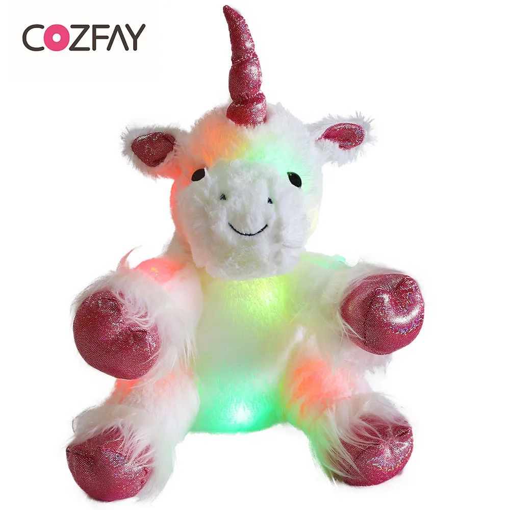 Cozfay Free Dropshipping 30cm/40cm LED Night Glowing Unicorn Stuffed