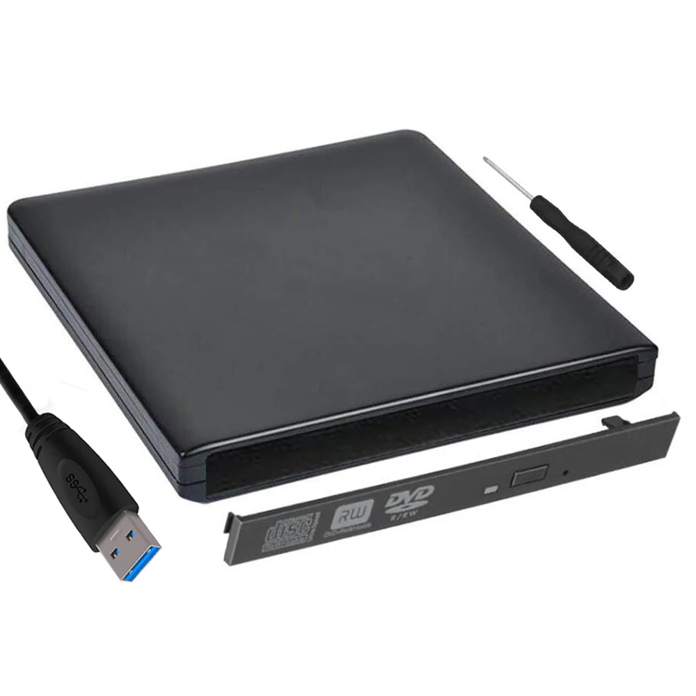 Black 9.5mm Usb 3.0 External Optical Drive Enclosure Sata AliExpress