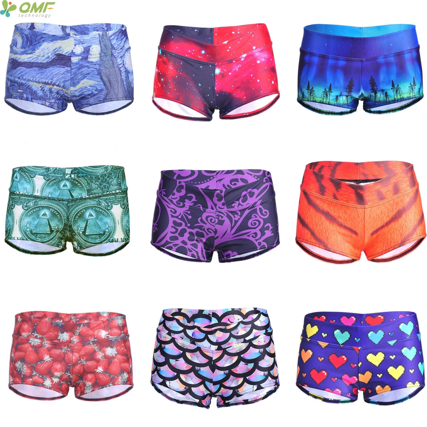 3D Printed Running Shorts Women Sports Yoga Shorts 2018 Harajuku Gym