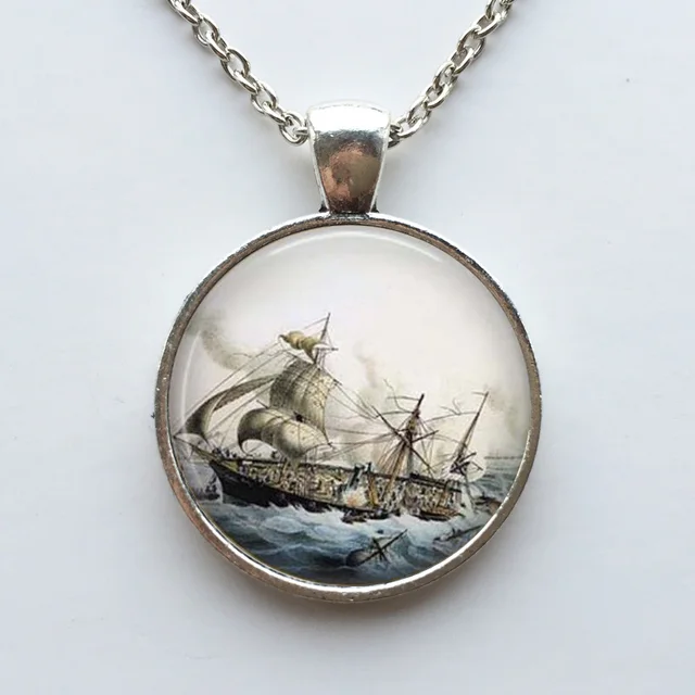 Custom Necklace,Sailing Ship Pendant Necklace,Vintage Ship Bijoux