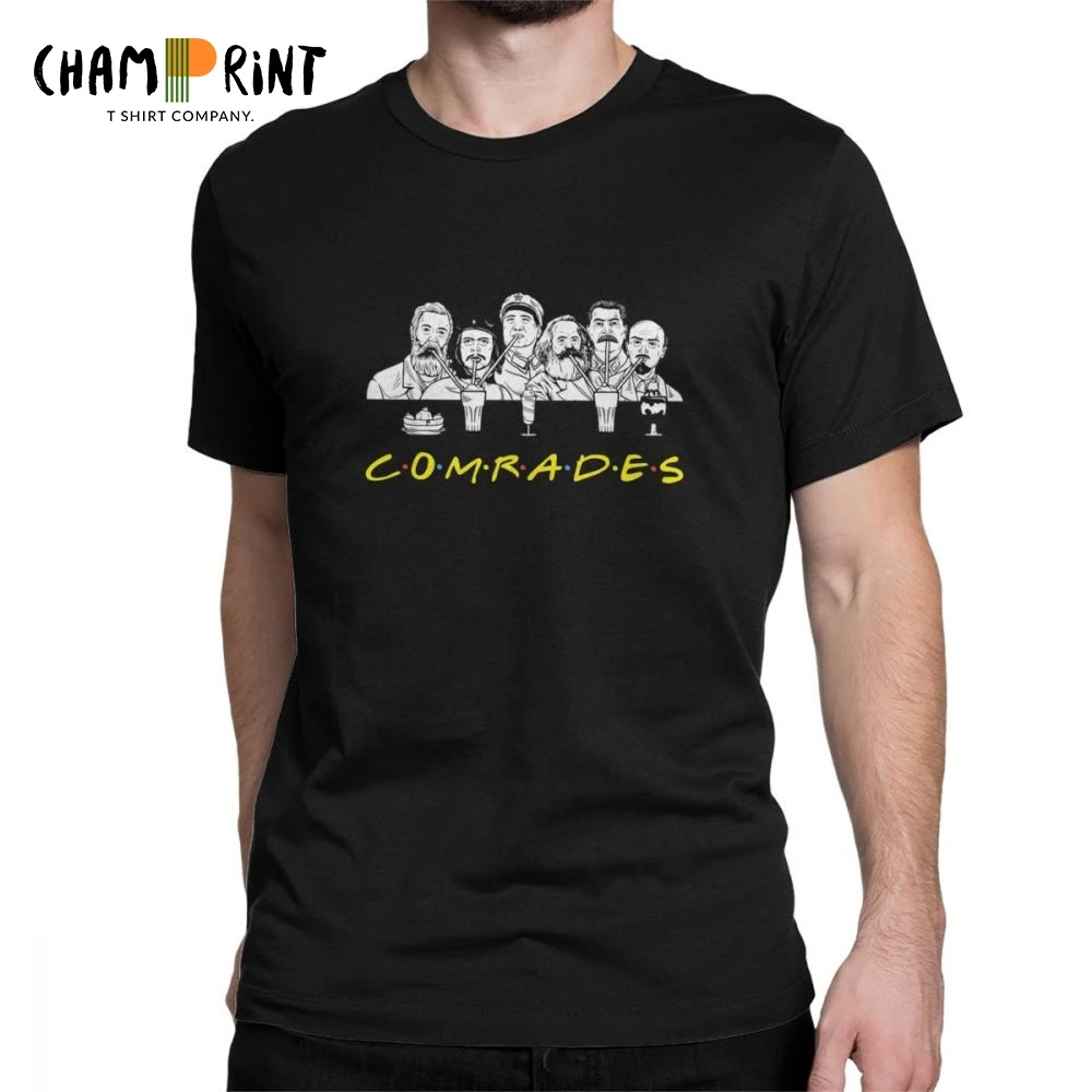 

Communist Friends Comrades Marxism Men T Shirt Marx Engels Lenin Stalin and Mao Zedong Clothes Vintage Tees Summer T-Shirt