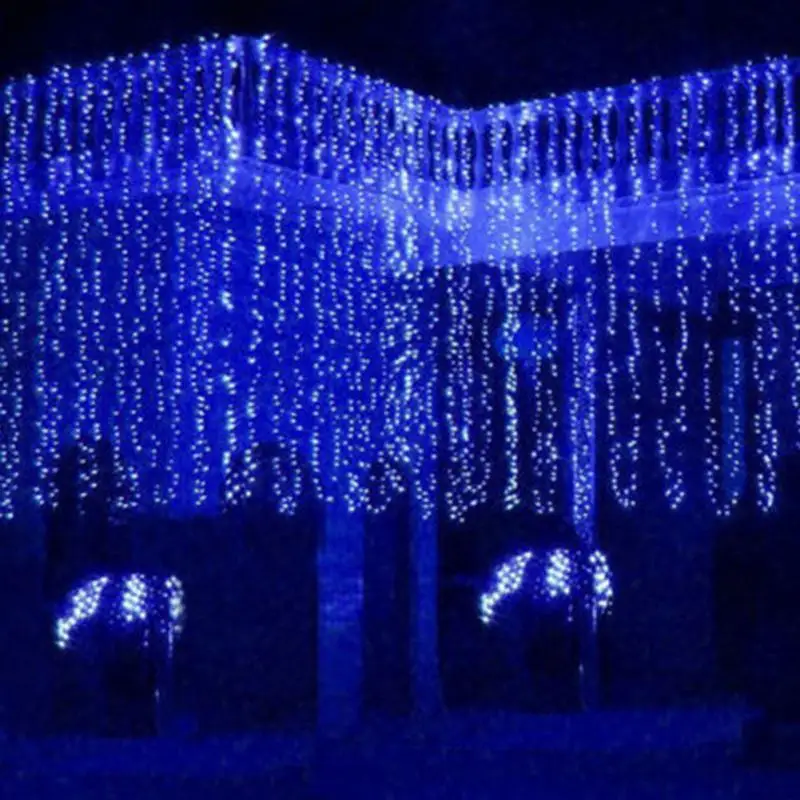 3 М * 6 м Led Занавес Сказочных Огней Свадьба Крытый Открытый Рождество Garden Party синий
