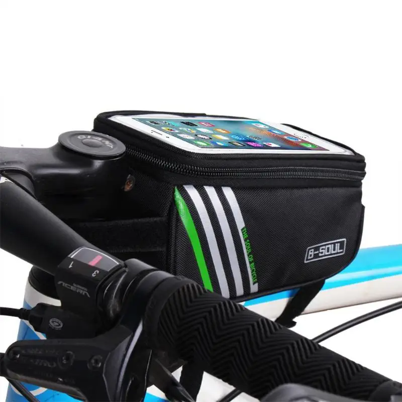 Практичные велосипедные сумки для велоспорта, водонепроницаемые, с сенсорным экраном, MTB, рама, передняя Труба, сумка для хранения, горный велосипед, сумка для 5,0 дюймового мобильного телефона