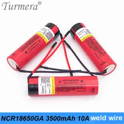 Новый 18650 аккумулятор NCR18650 GA оригинальный 3500 mah для Шура шуруповерт аккумуляторная slodering Сварка батареи + DIY Силикагель кабель Ma6