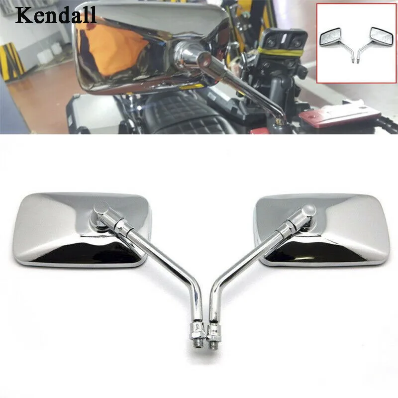 Motorcycle Handle Bar Mirror Square Rearview Mirror For Honda Shadow VT VT1100 VT750 VT600 VF750 Magna 750