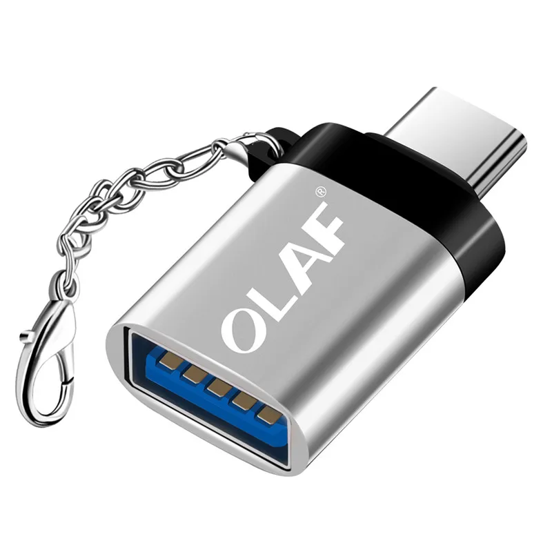 OLAF OTG type-C/USB OTG адаптер usb type C для Xiaomi huawei samsung S9 type c адаптер USB Tipo C type-c на USB 3,0 OTG адаптер - Color: Silver