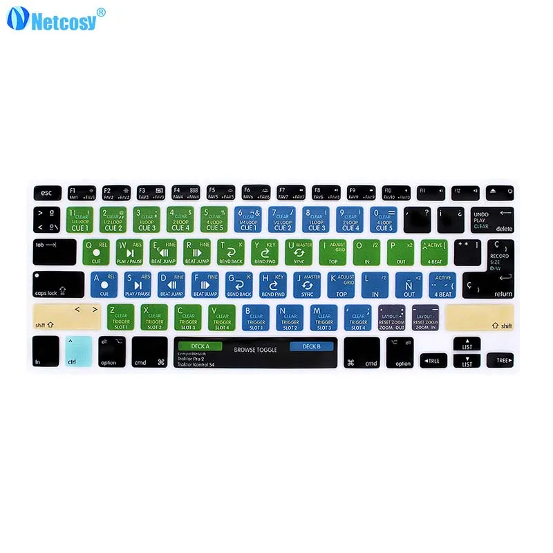 Netcosy испанская клавиатура для Macbook Pro A1278 Air 13 Steinberg Cubase Traktor VIM резиновая крышка - Цвет: Traktor