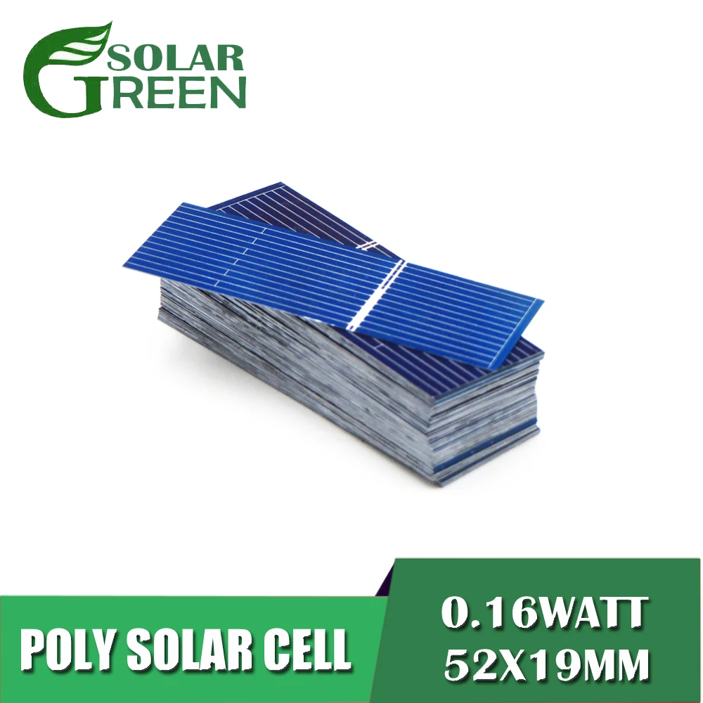 

100pcs/lot 1 2 3 4 5 6 9 12 18 24 v Solar Panel Painel Cells DIY Charger Polycrystalline Silicon Sunpower Solar Bord 52x19mm dc