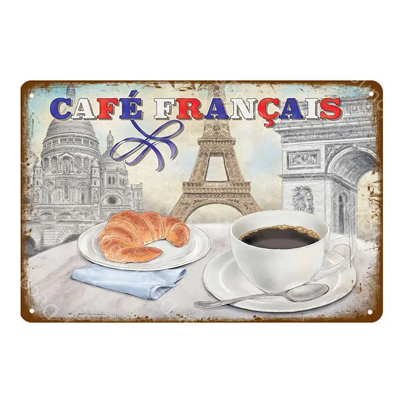 Italia Caffe Парижское кафе Italiano кофейные металлические жестяные банки паб клуб магазин отеля Декор винтажная настенная художественная дощечки с рисунком эспрессо плакат - Цвет: YD7326G