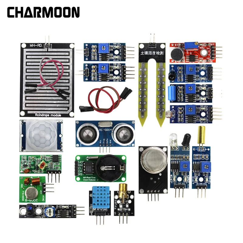 16 шт./лот Сенсор модуль доска набор комплект для Arduino Raspberry Pi 3/2 Модель B 16 видов Сенсор