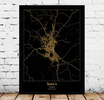 

Sanaa Yemen Map Poster