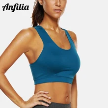 Anfilia Women Sports Bra Solid Breathable Yoga Bra Medium Impact Support Running Fitness Sports Top Anfilia Women Sports Bra Solid Breathable Yoga Bra Medium Impact Support Running Fitness Sports Top