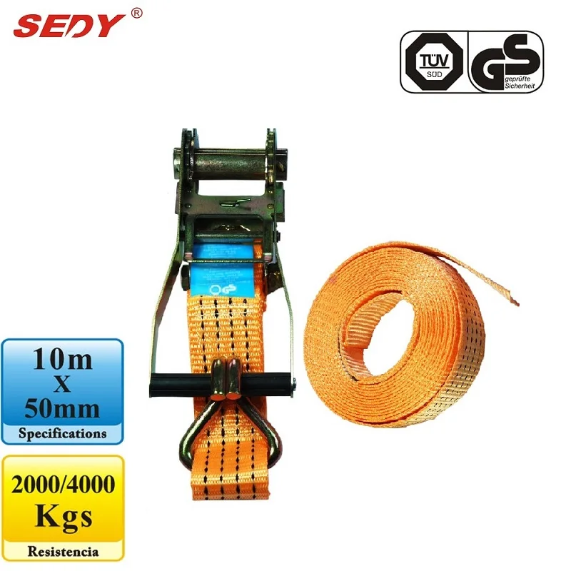 

SEDY Cambuckle Tie Down Straps 10m x 50mm Ratchet Strap Retractable Adjustable Belt Ropes Cord 97111