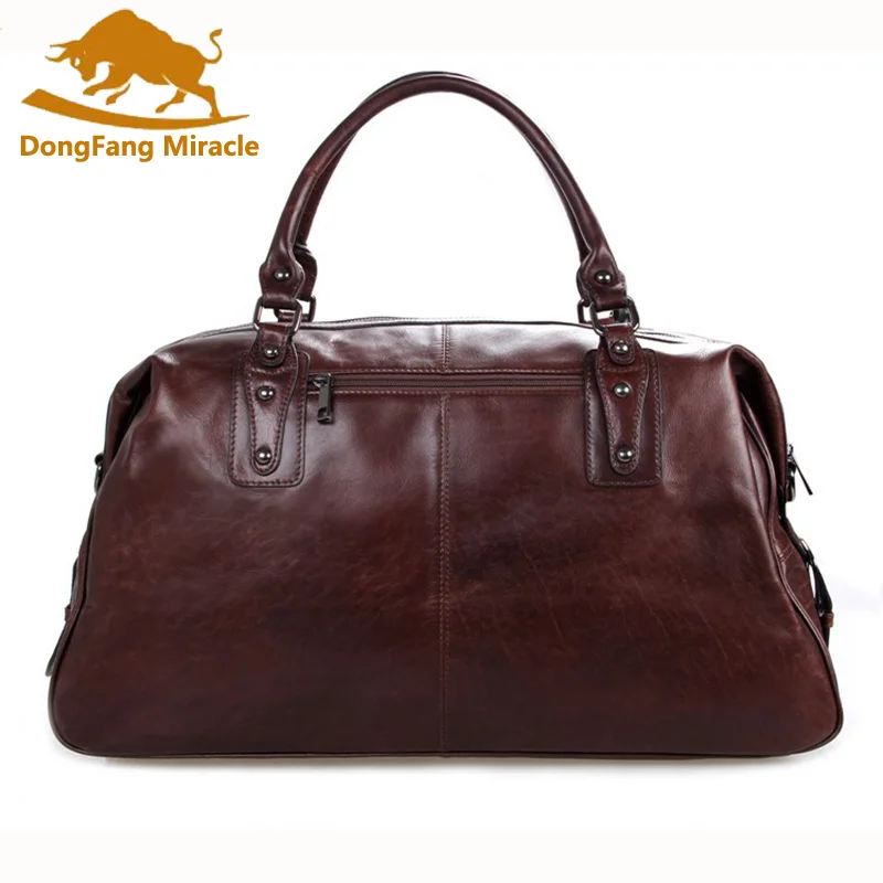 DongFang чудо коровья кожа Дорожная сумка для мужчин 2" ручная кладь ночь Weekender Duffle Большой коричневый maletin de viaje