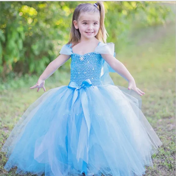 

Fro&zen Elsa dress Christmas costumes for girls/ Tutu Princess dress/Disfraces infantiles princesa Girls clothes Handmade custom