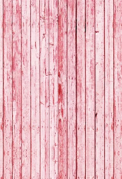 

5X7ft Art Fabric Printed Vintage Pink wood fence photography backdrop Z-22