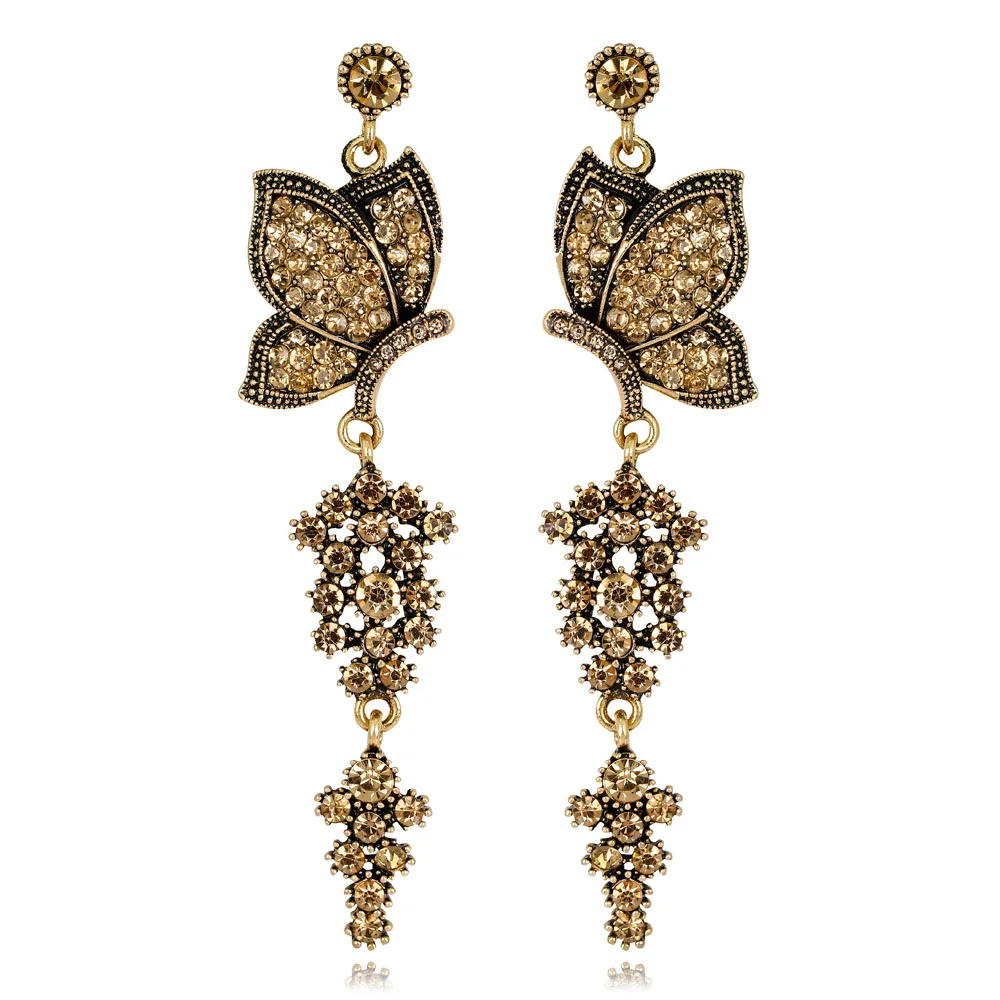butterfly rhinestone earrings for women 1