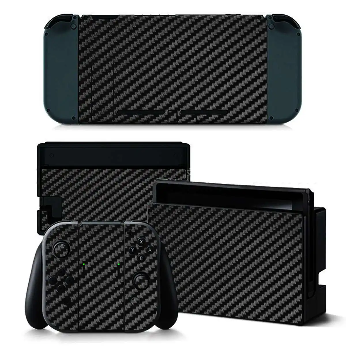 4 шт., игровая черная пленка из углеродного волокна, наклейка, классная Защитная Наклейка для Nintendo Switch Console& ДЛЯ NS Joy-co, контроллер