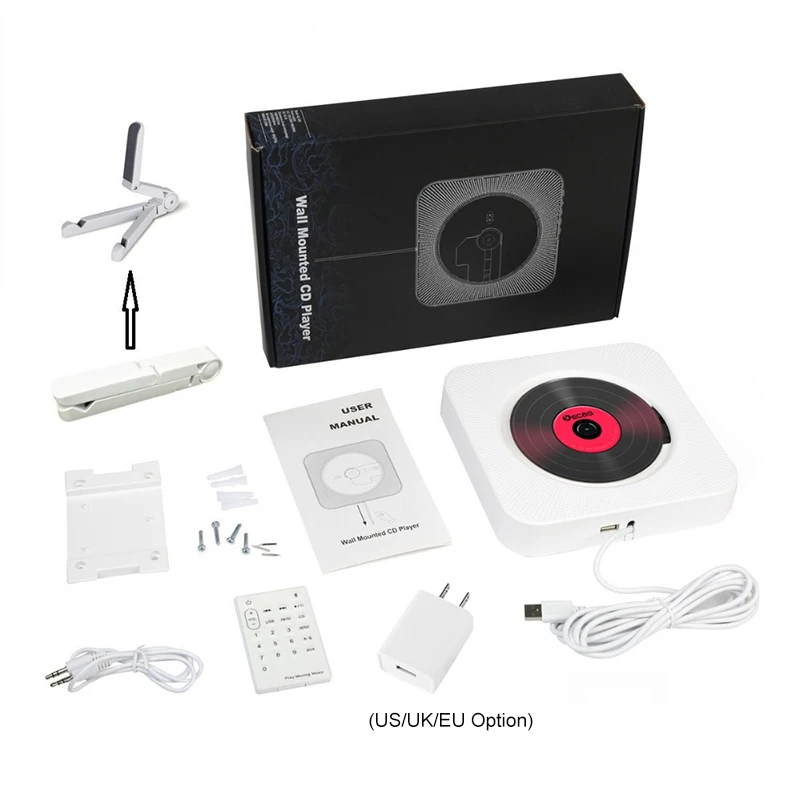 Портативный CD MP3 плеер Bluetooth настенный домашний аудио магнитофон динамик