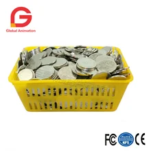 Big size coin box game box multi colors durable plastic basket game machine parts 500 pcs coins available wholesale