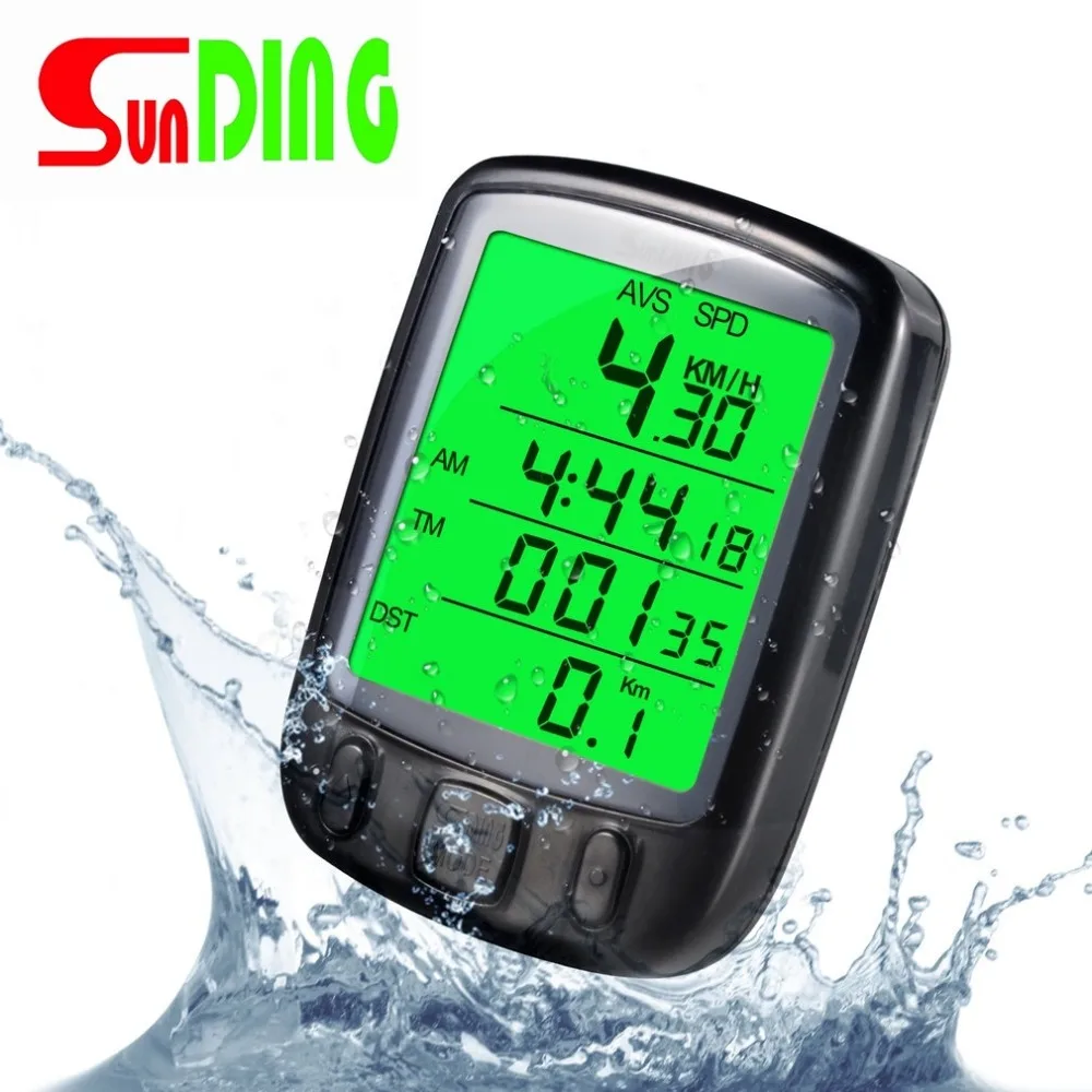 

2018 Bike Bicycle Stopwatch Waterproof LCD Display Cycling Bicycle Bike Computer Odometer Speedometer with Green Backlight SD563