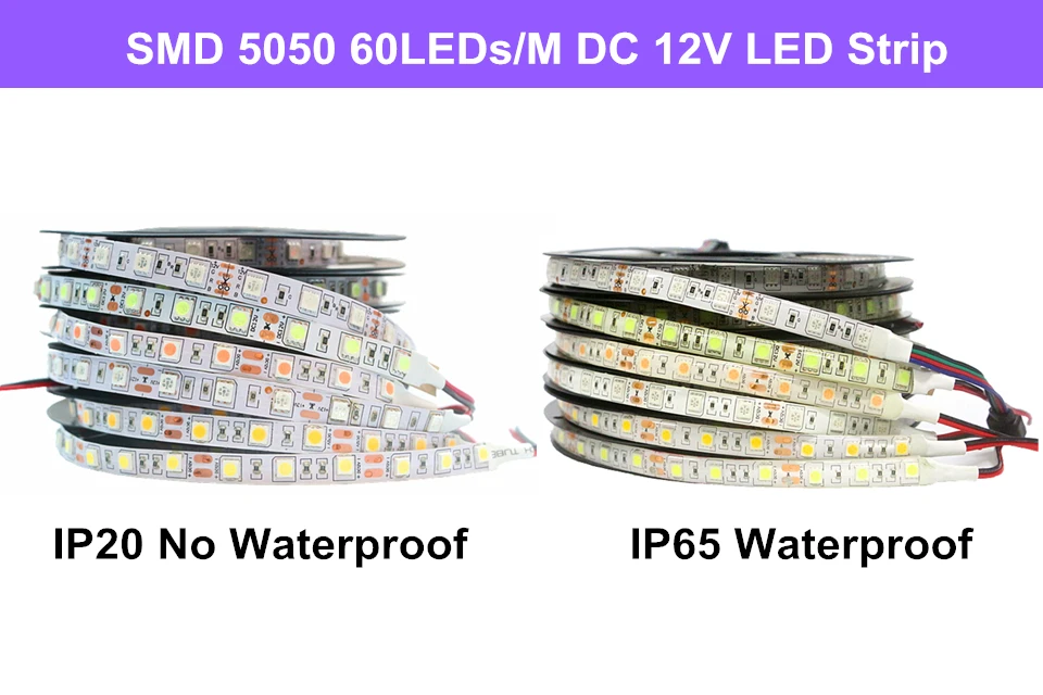 1 м 2 м 3 м 4 м 5 м DC 12V гибкие Светодиодные ленты светильник 5050SMD ip20 не обладает водонепроницаемостью: 60/120/180/240/300 светодиодный s высокая яркость 10 мм RGB светодиодный лента