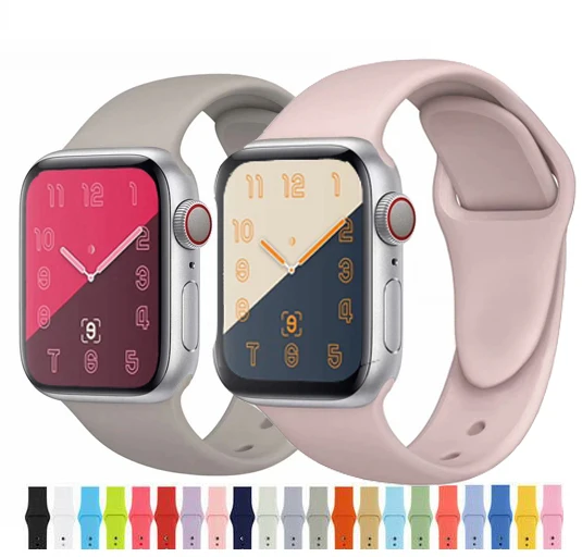 

Sports silicone Band For Apple watch Series 4 3 2 1 Replace Bracelet Strap watchband for iwatch 42mm 38mm 40mm 44mm rubber