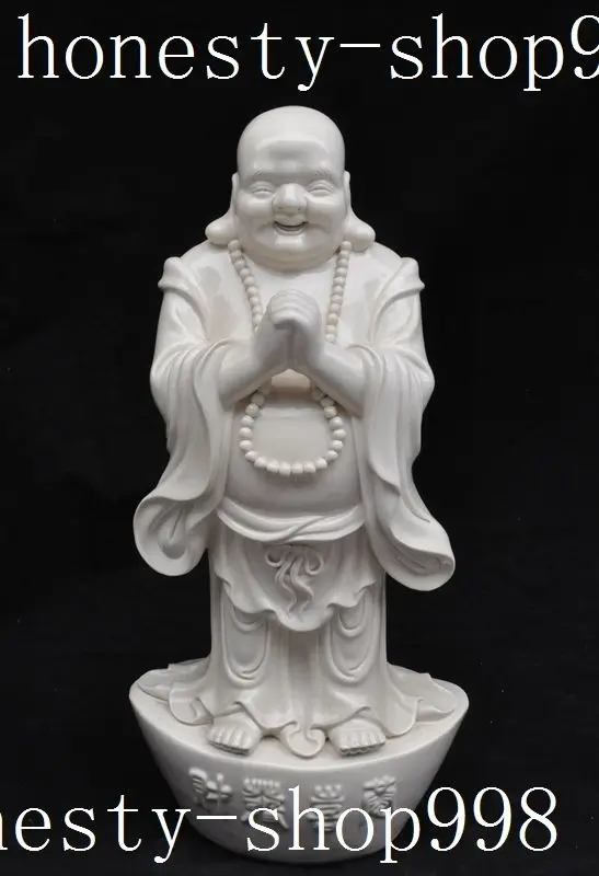 

Crafts statue dehua white porcelain Wealth Yuanbao Lucky Maitreya Buddha statue