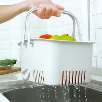 

Portable Drain Storage Basket Fruit Storage Basket Plastic Washing Basket