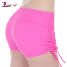 Lurehooker для женщин быстросохнущая шорты для йоги однотонные дышащие фитнес шнурок короткие спортивные бег Полиэстер Йога Короткие