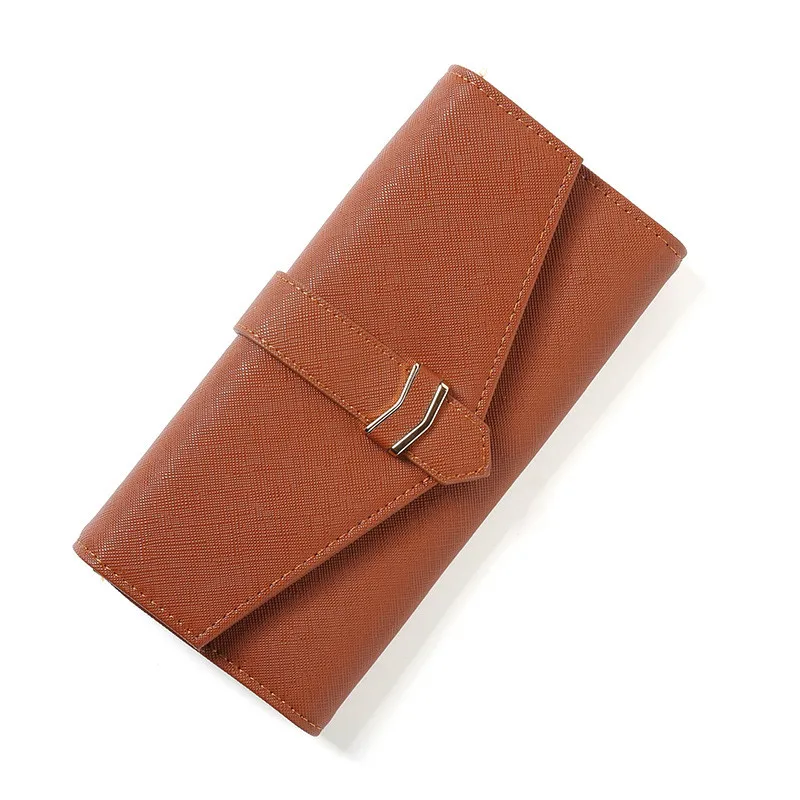 

RFID long security fold over coin purse women wallet money clip key bag