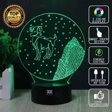 Aries 3D лампа 12 созвездий светодиодный декоративный Настольный светильник USB необычный ночной Светильник детский подарок Хуэй Юань бренд