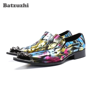 

Batzuzhi Fashion Men Shoes Color Formal Leather Dress Shoes Men Iron Toe Chaussure Homme Cool Party & Wedding Shoes for Men!