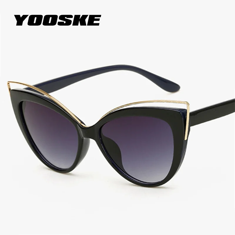 YOOSKE, сексуальные женские солнцезащитные очки кошачий глаз, модные, Кэти Холмс, солнцезащитные очки для женщин, s, элегантные, изогнутые, дизайн, кошачьи ушки, очки, оттенки