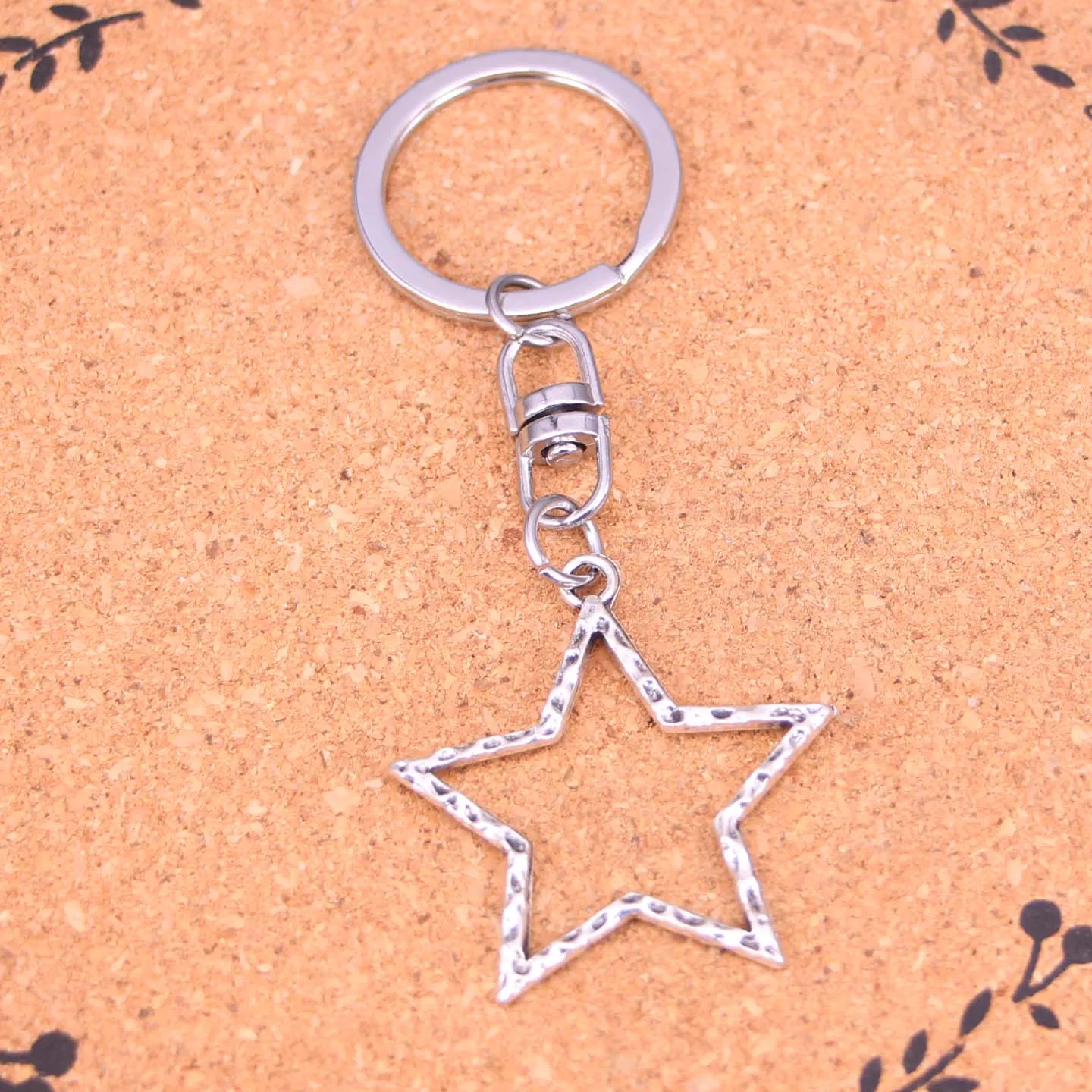 Fashion Jewelry Accessories Silver Pendant hollow star Keychain Key