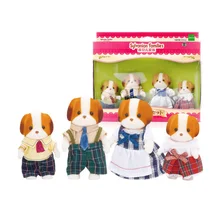 Sylvanian Families шифон Собака Семья кукольный домик 4 шт рисунок комплект родителей и детей игрушка-подарок для девочки 31398