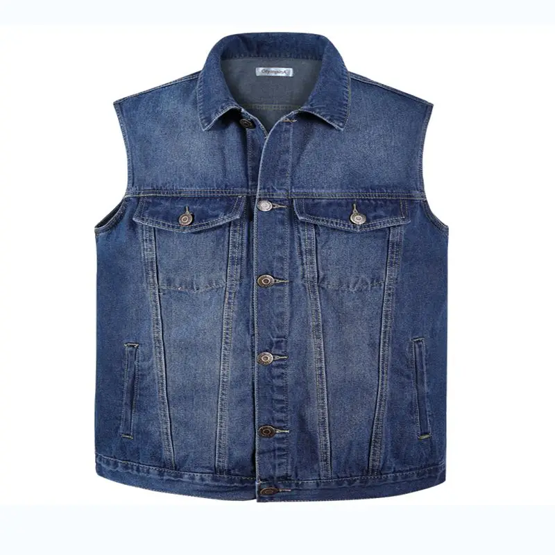 

new Men Denim Vest Spring and Summer Autumn Cowboy Sleeveless Male Waistcoat Short Style Mens Denim Vests Outerwear Designer