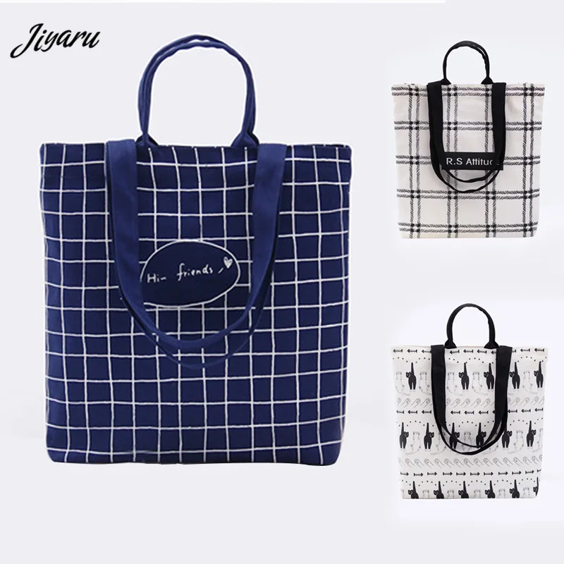 

Shopping Bag Portable Handbags Eco Grocery Bags Canvas Bags Shopper Duplex Printing Shopping Bags Reusable Foldable Handbags