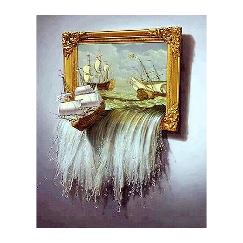 5D DIY diamond embroidery ocean sailboat diamond painting Cross Stitch Rhinestone mosaic decoration