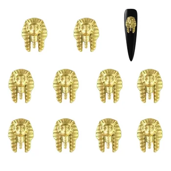

10Pcs Gold Metal Alloy Nails Design Rhinestones 3D Rivet Manicure Studs Nail Charm Stud DIY Manicure Tools Nail Rivets Supply