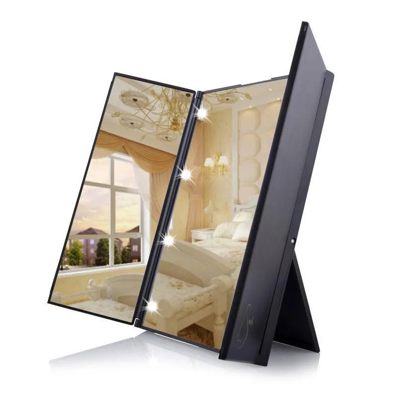 

8 LED Light Illuminated Foldable Make Up Cosmetic Tabletop Beauty Vanity Mirror Makeup Foundation Powder