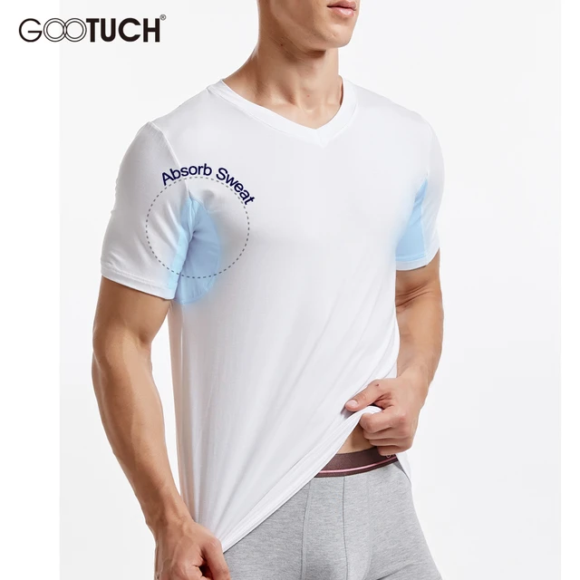 Économie élastiques à col en V pour hommes, sous-vêtements pour hommes,  haut à manches courtes, vêtements de nuit absorbant la sueur, maillot de  corps grande taille, 5359 - AliExpress