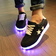 Led Chaussures Lumineux 7 Couleurs Hommes De Mode Lumineux Led Light UP Chaussures pour Adultes Panier LED Shoes9c03