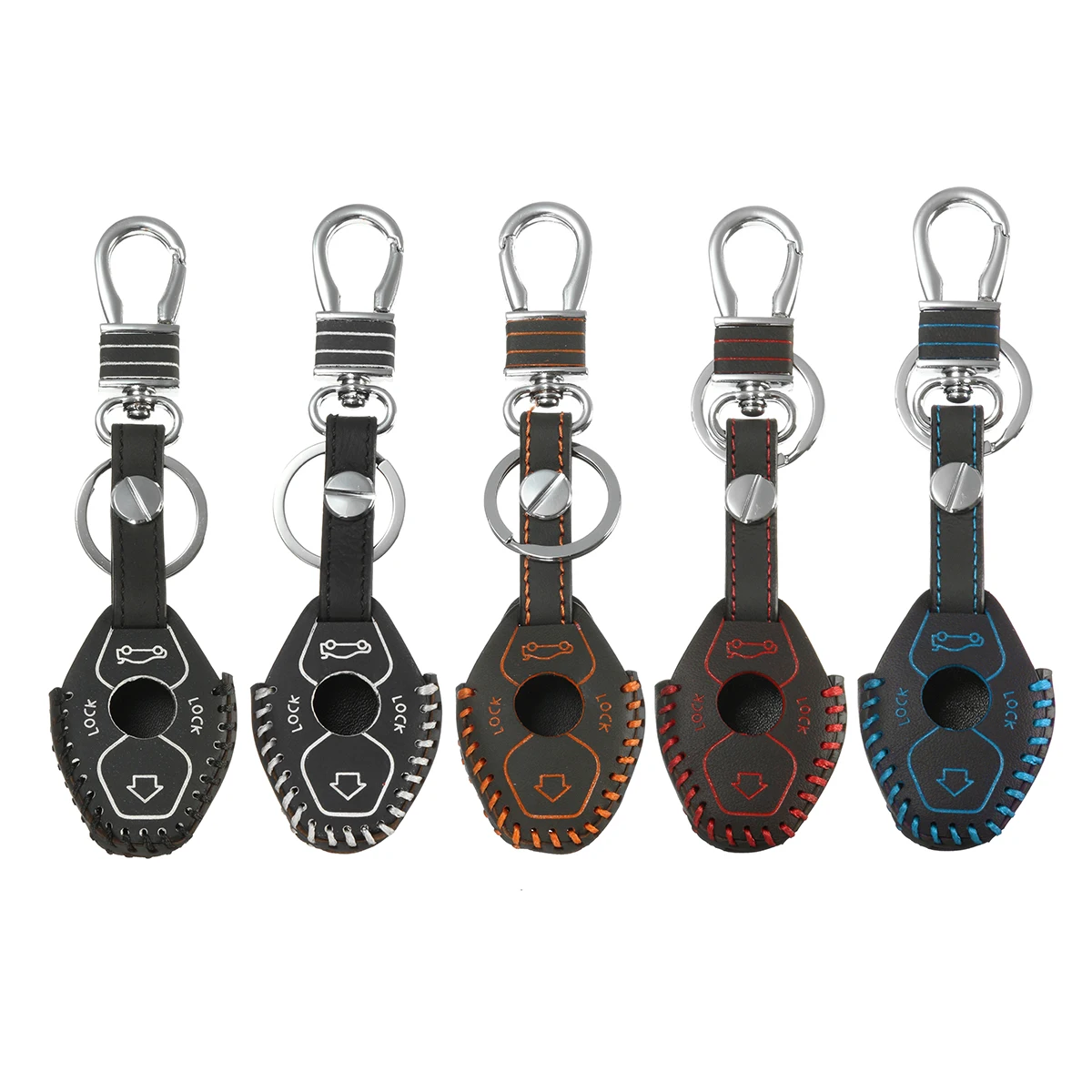 

4 Buttons PU Leather Car Key Case Cover Key Shell Fob Holder Protector for BMW X3 X5 Z3 Z4 3 5 7 SERIES E38 E39 E46