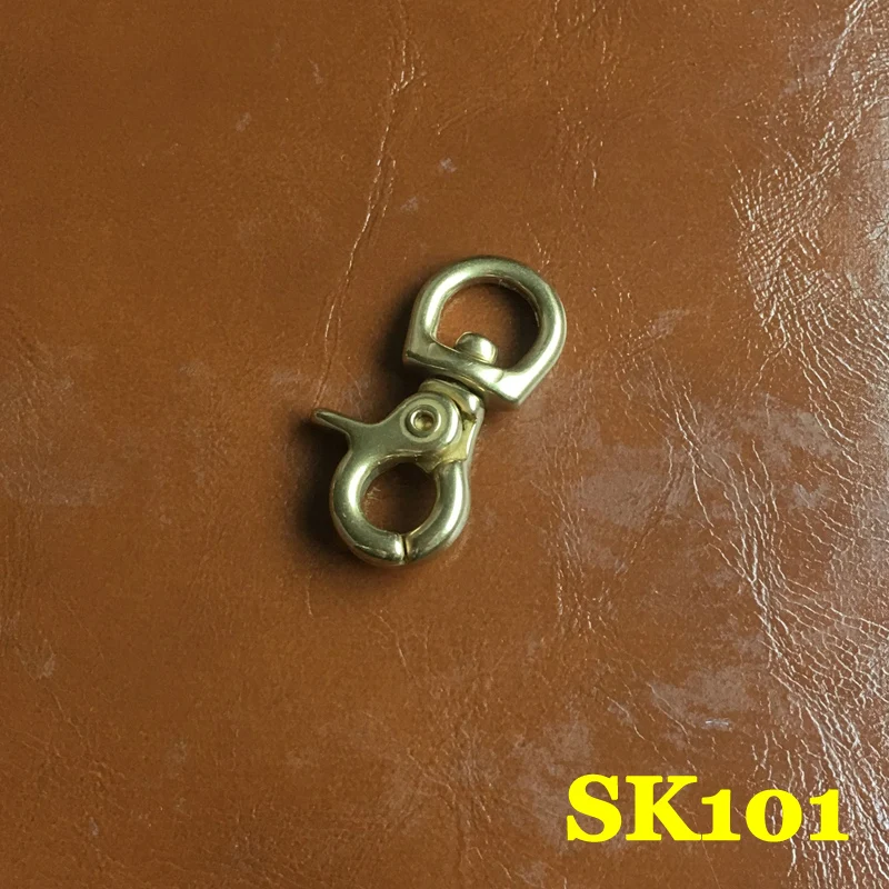 SK101) 2 шт твердой латуни карабин пружинный Поворотная застежка кольцо для ключей цепи оборудования Японии-Тип-1