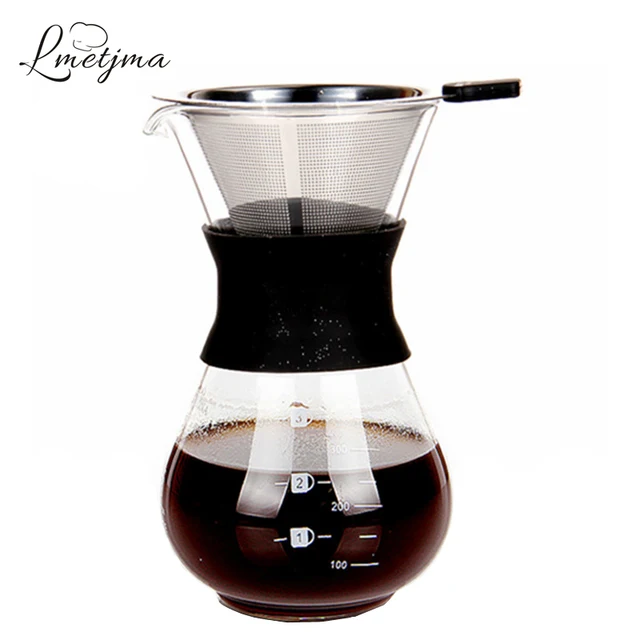 LMETJMA New Portable Reusable Coffee Filter Stainless Steel Coffee
